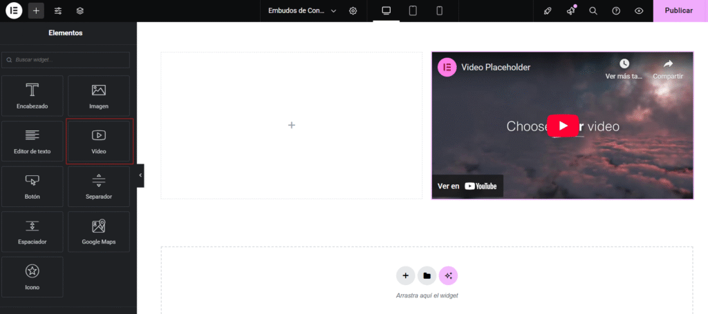 widget Video elementor